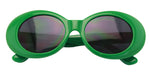 Vintage Sunglasses UV400 Bold Retro Oval Mod Thick Frame Sunglasses Clout Goggles with Dark Round Lens