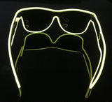 Light Up Wayfarer Full Silver Mirror Frame Sunglasses El Wire Glasses For Burning Man