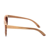 Classic Round Zebra Wood Polarized Sunglasses,UV400