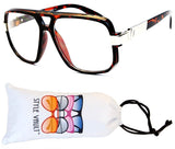 A172-vp Retro Nerd Rectangular Square Aviator Turbo Glasses Eyeglasses