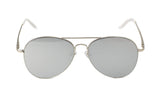 Premium Classic Aviator Mirrored Flat Lens Sunglasses Metal Frame with Spring Hinges
