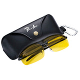 Rimless Polarized Night Vision Driving Glasses Goggles with Yellow Lens
