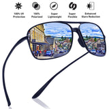 JULI Polarized Pilot Sports Sunglasses for Men Women Tr90 Unbreakable Frame for Running Fishing Baseball Driving