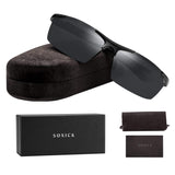 SOXICK Polarized Sunglasses for Men Women - Adjustable Metal Frame Driving Glassses (FDA Approved)