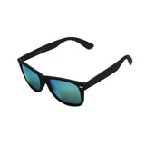 Matte Rubber Finish Polarized Horn Rimmed Sunglasses For Men Women Color Mirror Lens UV400