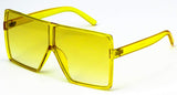 Oversized Exaggerated Flat Top Huge SHIELD Square Sunglasses Colorful Lenses Fashion Sunglasses