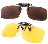 Clip on Polarized Sunglasses Plus Night Vision Flip up Anti reflective Anti Glare UV-400 To Wear Over Prescription Glasses