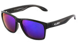 KUSH mirrored Classic Wayfarer Style Mirror Lens Black Frame horned Sunglasses