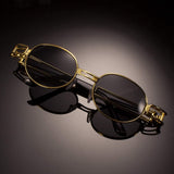 Retro Round Steampunk Sunglasses Metal Frame