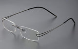 Pure Titanium Rimless Frame Prescription Hingeless Eyeglasses 52mm