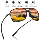 JULI Polarized Pilot Sports Sunglasses for Men Women Tr90 Unbreakable Frame for Running Fishing Baseball Driving