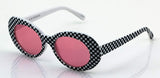 Elite NIRVANA Kurt Cobain Oval Bold Vintage Sunglasses For Women Men Eyewear - Checkered Frame Black Lens
