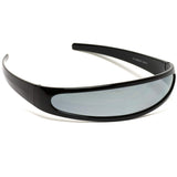 Futuristic Narrow Cyclops Color Mirrored Lens Visor Sunglasses