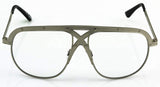 Elite XL Vintage Retro Oversized FULL Metal Aviator Clear Lens Mens Womens Sunglasses
