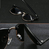 Semi Rimless Clubmaster Sunglasses for men- Half Frame Polarized Classic With Box  FD4003