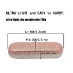 Bling PU Leather Color Block Hard Eyeglass Glass Case