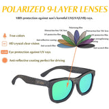 Polarized Genuine Bamboo lightweight Wood Entire Frame Vintage Handcraft Sunglasses Mens Womens Eyewear