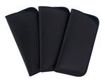 3 Pack Faux Leather Eyeglass Slip Cases In Navy Gray Black Burgundy Hunter Green