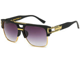 Square Aviator Large Fashion Sunglasses For Men Women Goggle Alloy Frame Glasses