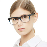 Fashion Couple Eyewear Frame Square Imitation Wood Grain Non-prescription Optical Eyeglasses