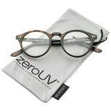 Retro Keyhole Nose Bridge Clear Lens P3 Round Glasses 46mm