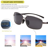 Rectangle Sunglasses Polarized Metal Lightweight Driving Sun Shades TL7007