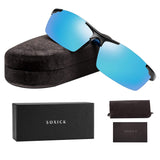 Sports Polarized Sunglasses-UV400 Anti Glare Lenses-Metal Half Frame, Men Women Cycling Fishing Baseball Sun Glasses