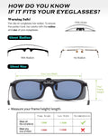 2-Pack Polarized Clip-on Flip Up Rimless One Piece Sunglasses,JP68