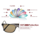 Vintage Polarized Sunglasses for Men Wayfarer Anti-Reflective UV400