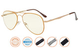 UV Protection,Anti Blue Rays,Reduce Eyestrain,Pilot Style Computer Reading Glasses
