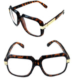 Men's Hip Hop 80's Gazelle Vintage Clear Lens Eye Glasses 607 Grandmaster Retro 80's