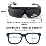 Fit Over Polarized Sunglasses Flip Up Driving Glasses Wear Over Glasses Plus Car Clip Holder