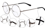Retro Round Prescription ready Metal Eyeglasses Frame (Large Size)