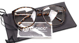 Oversized Big Round Horn Rimmed Eye Glasses Clear Lens Oval Frame Non Prescription