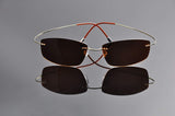 rimless titanium polarized Sunglasses
