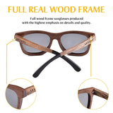 Polarized Wood Sunglasses Mens Womens Black Walnut Wooden Frame
