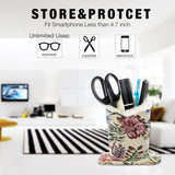 Eyeglasses Holder Stand Case, Remote Control Stationery Organizer, Plush Lined Protective Glasses Case for Desks / Night-stands Smartphone / Pencil / Apple TV Remote Controller / Eyeglasses