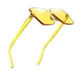 Oversized Square Candy Colors Transparent Lens Rimless Frame Unisex Sunglasses
