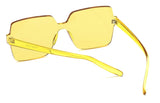 Oversized Square Candy Colors Transparent Lens Rimless Frame Unisex Sunglasses