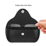 Eyeglass Case, Portable PU Leather Eye Glasses Carrying Case Hard Case Pouch Protector for Men & Women