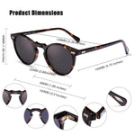 Vintage Round Polarized Sunglasses for Men, 100% UV400 Protection CA5288L