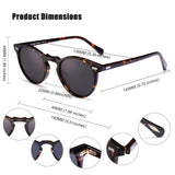 Vintage Round Polarized Sunglasses for Men, 100% UV400 Protection CA5288L