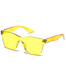 - Horn Rimmed Tinted Colorful Lens Rimless Sunglasses