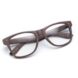 - Vintage Inspired Classic Wood Print Nerd Horn Rimmed Clear Lens Glasses