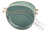 Polarized Folding Round Sunglasses With Premium Cleaning Cloth and Leather Case