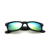 Matte Rubber Finish Polarized Horn Rimmed Sunglasses For Men Women Color Mirror Lens UV400