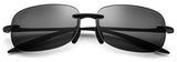 Maui TR90 Rimless Polarized Sunglasses for Men with Square Mirror Nylon Lens 736