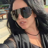 Oversized Polarized Shield Sunglasses Mirrored Lens For Women Men