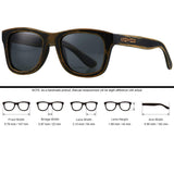 Classic Wayfarer Bamboo Wood Sunglasses Polarized Lenses that float
