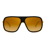 Flat Top Mirrored Designer Sunglasses Square Clear Lenses Metal Shades Men Women
